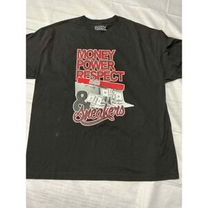 Biocy Threads Black Money‎ Power Respect Graphic Print T-Shirt 3XL